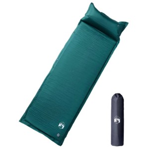 vidaXL Selbstaufblasende Isomatte mit Kissen Grün 4007126