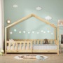 ML-Design Hausbett 80x160 cm aus Kiefernholz mit Rausfallschutz im Kinderzimmer.