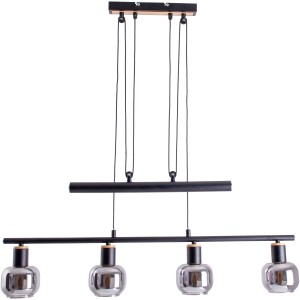 Näve Pendelbalkenleuchte Fumoso, 4-flammig, mit getönten Gläsern. Moderne Pendelleuchte für Esszimmer.