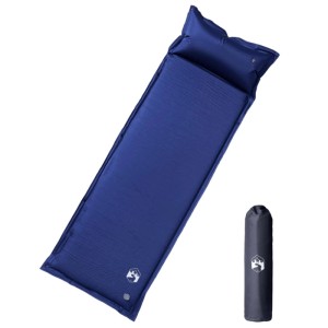 vidaXL Selbstaufblasende Isomatte mit Kissen Marineblau 4007137