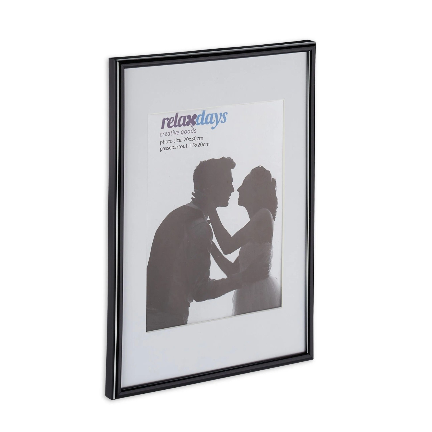 Relaxdays Bilderrahmen 2er Set Kunststoff Glas MDF Schwarz Stehend zum Aufhängen 31 cm x 21 cm x 2 cm 0.38 kg