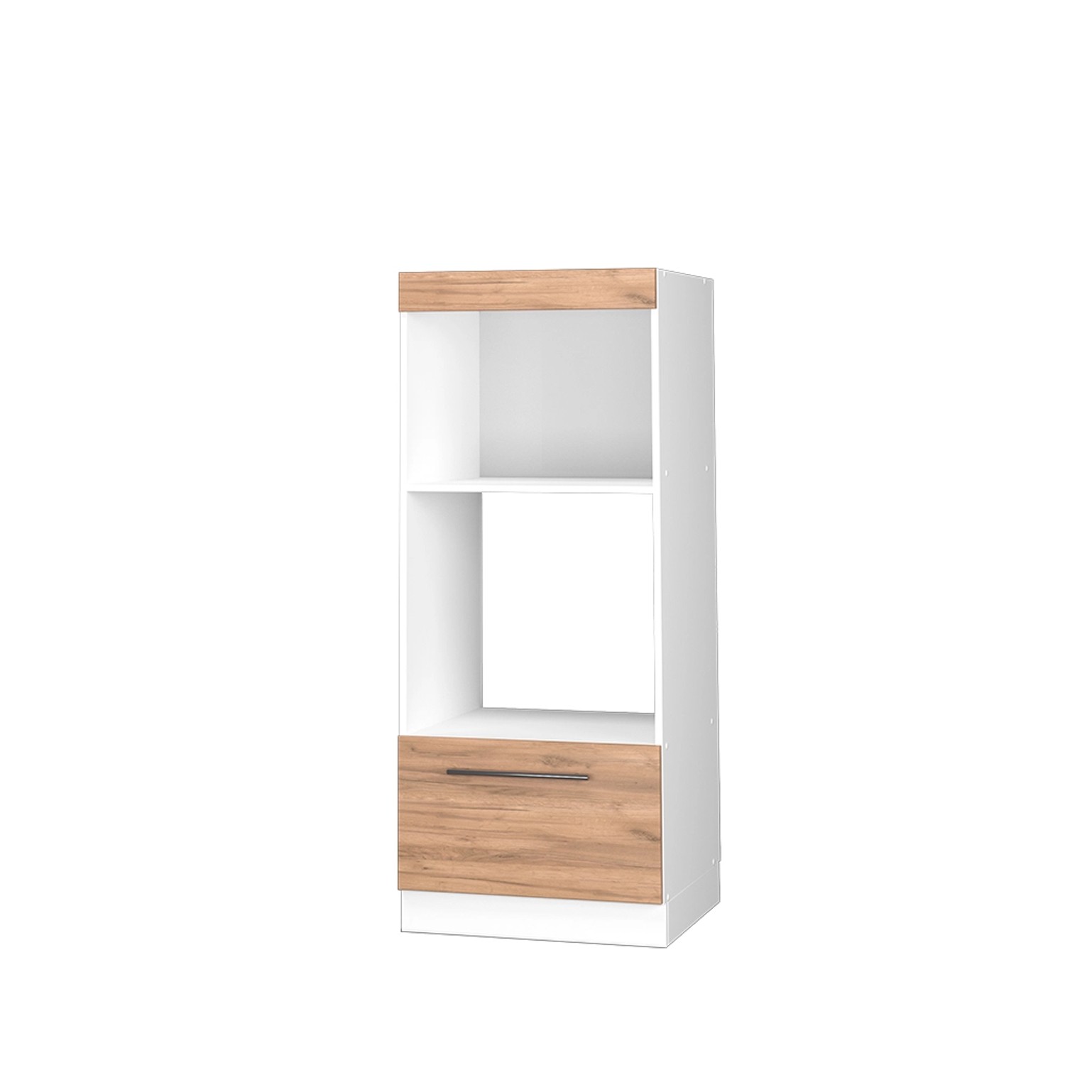 Vicco Mikrowellenschrank Fame-Line Küchenregal für die Mikrowelle Goldkraft Eiche/Weiß 60 cm Offen