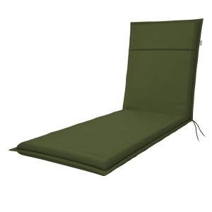 Dunkelgrüne Doppler Liegeauflage Life, 195x60x4 cm, mit Bindebändern für Gartenliegen.
