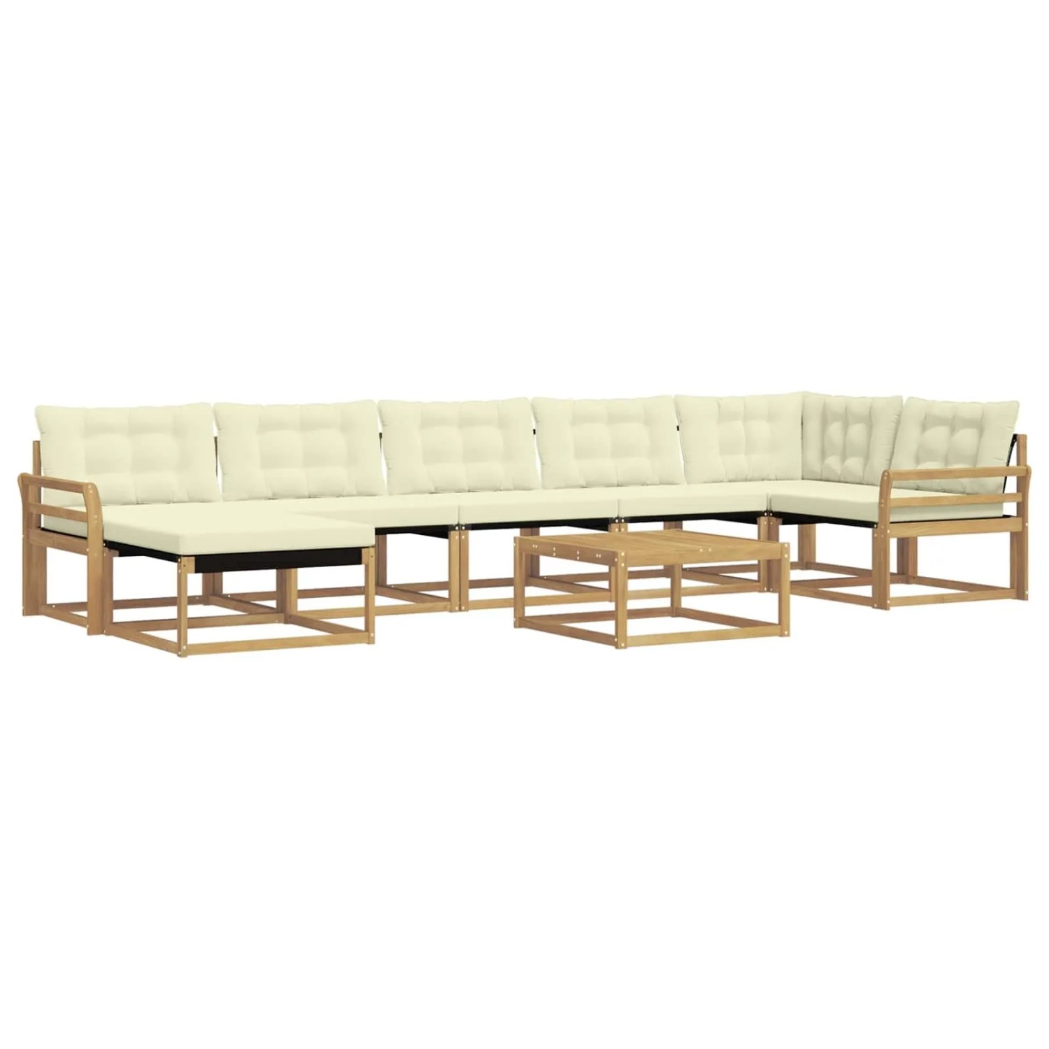 vidaXL Outdoor-Sofagarnitur 8 Stk Weiß und Creme 79 x 79 x 37 cm 3388924