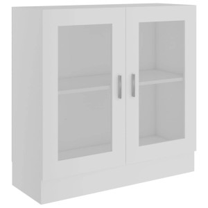 vidaXL Vitrinenschrank Weiß 82,5x30,5x80 cm Holzwerkstoff 802741