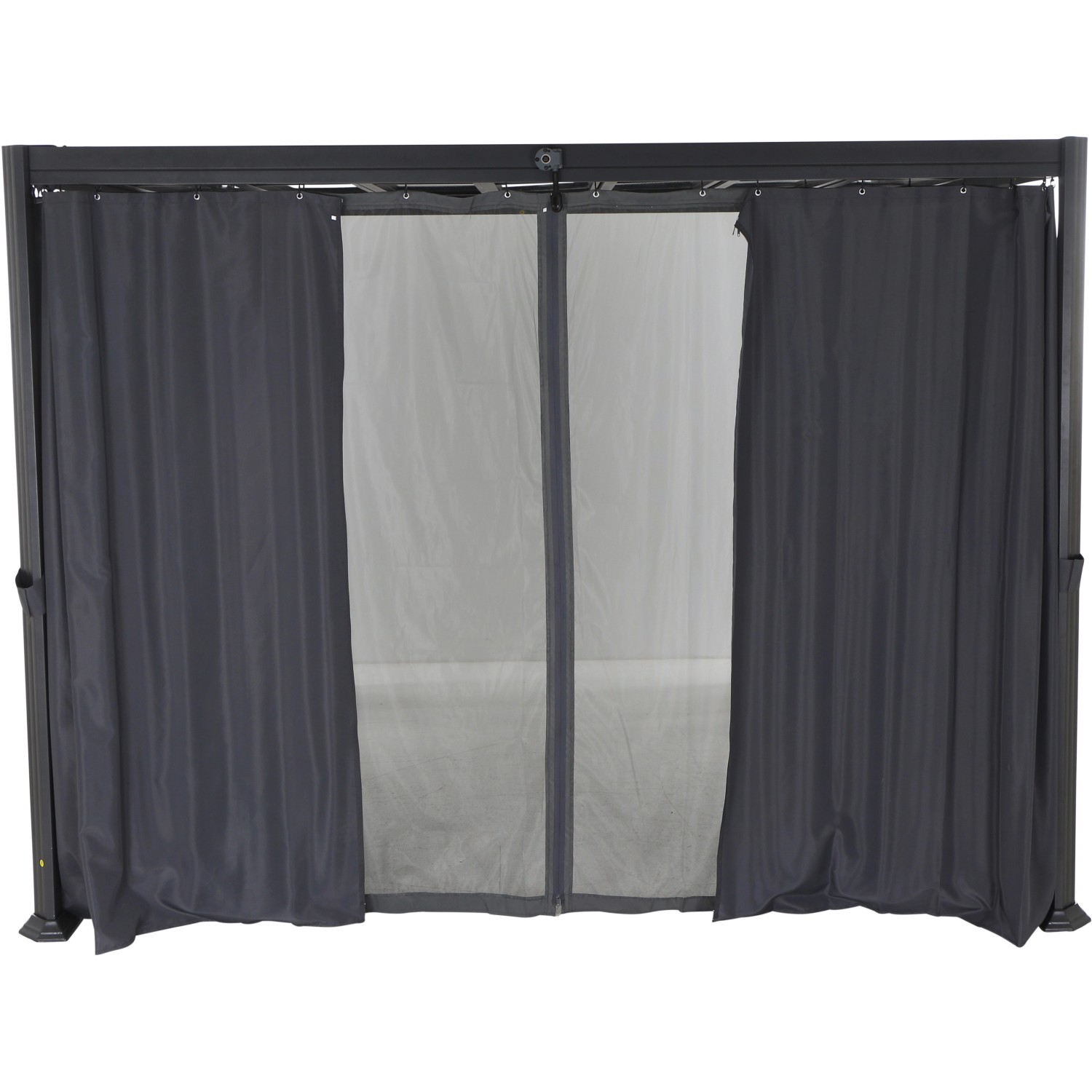 Siena Garden Moskitonetz Florenz, grau, für Pavillon, 300x216 cm, mit Seitenteilen und Reißverschluss.