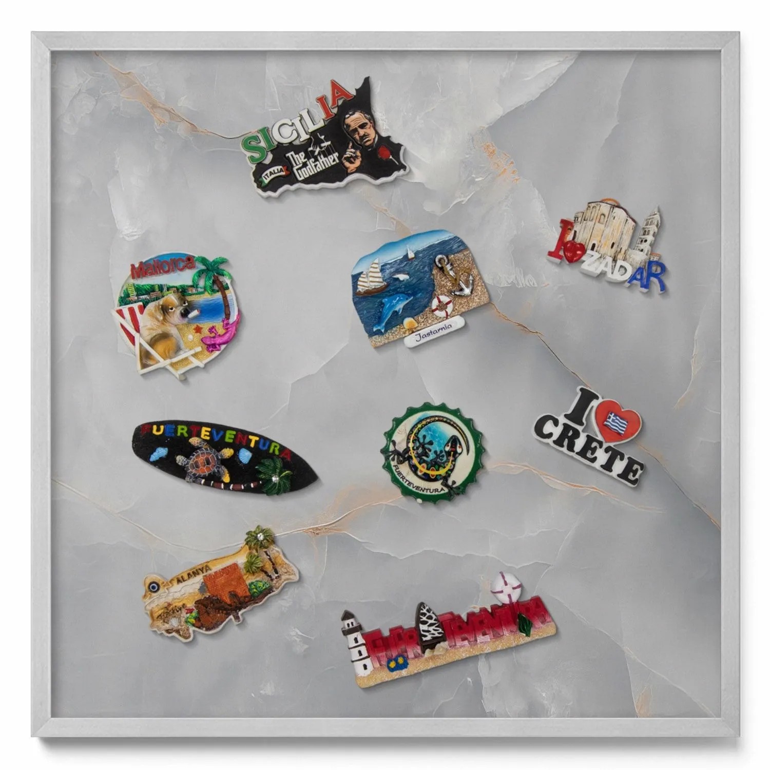 Tulup Magnettafel Magnettafel Metall mit Rahmen Eleganter Dekorativer Marmo günstig online kaufen