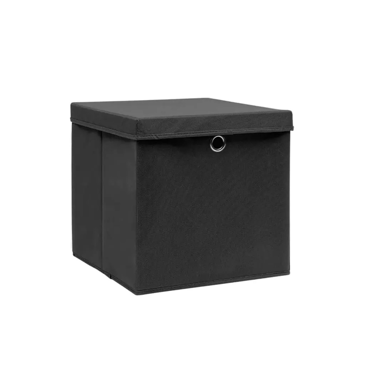 vidaXL Aufbewahrungsboxen mit Deckeln 4 Stk 28x28x28 cm Schwarz 325188
