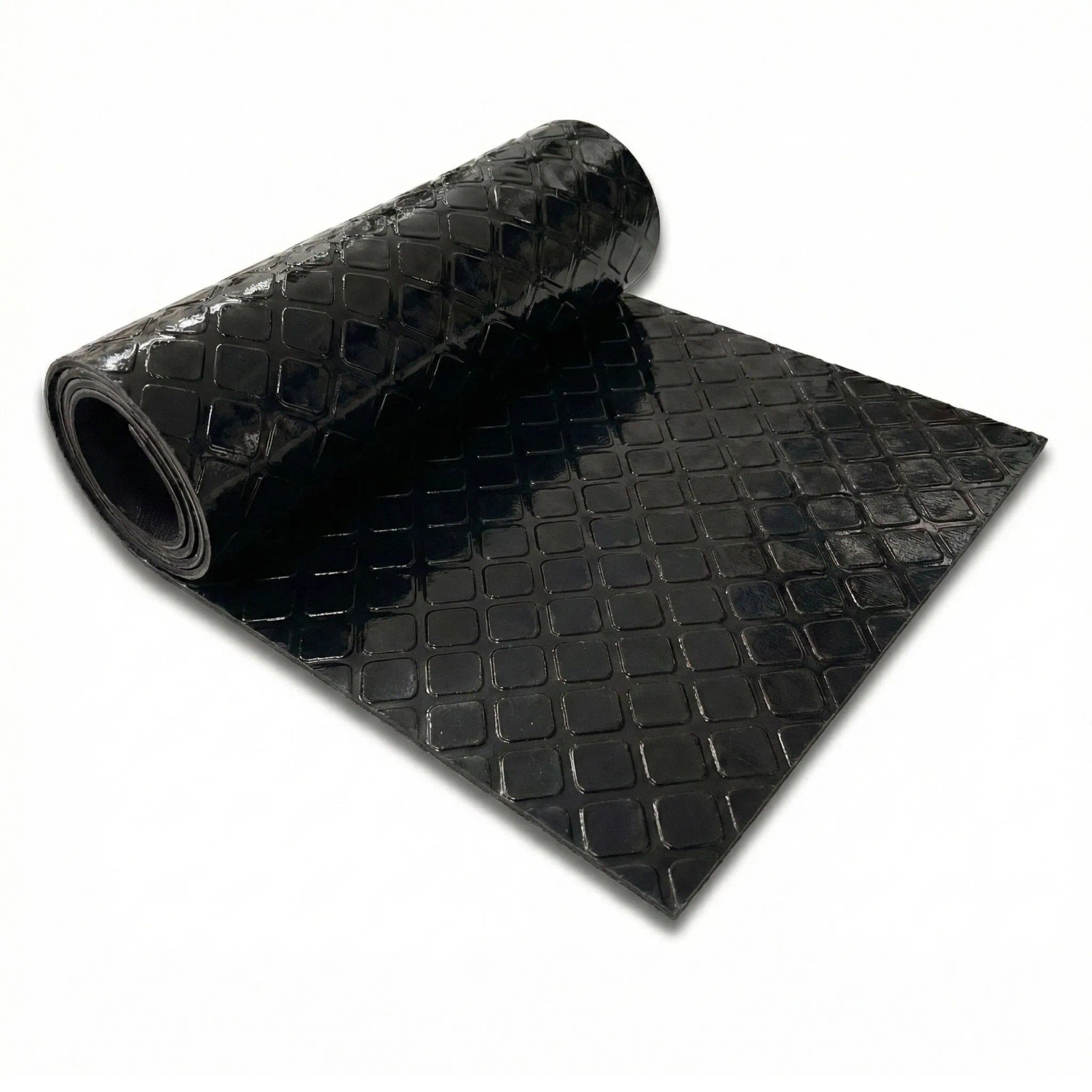 Floordirekt PVC-Bodenbelag Check Quadra Rutschfest Quadrat-Optik Schwarz 110 x 500 cm