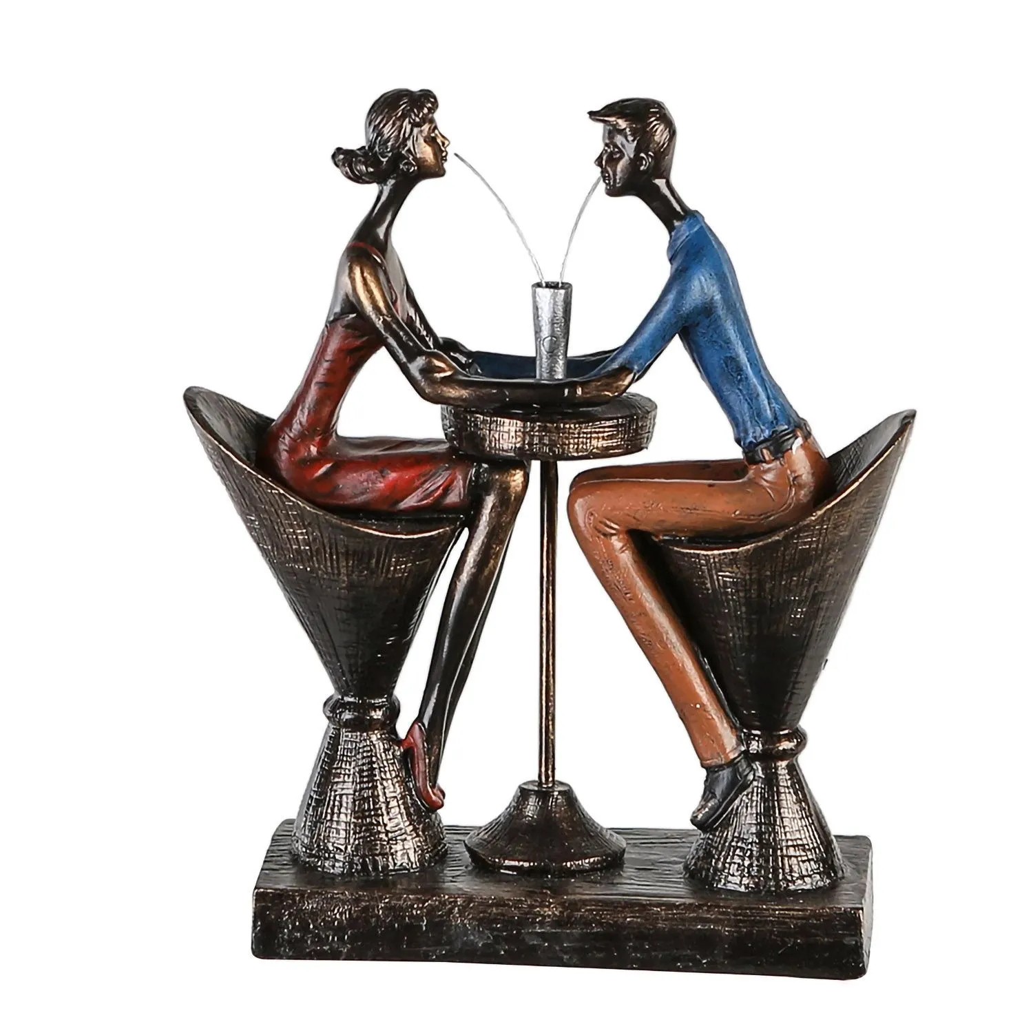Gilde Skulptur Table For Two Bronzefarben 25 cm x 21 cm
