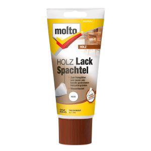 Tube Molto Holz-Lackspachtel, 225g, weiß. Holzspachtel zum Glätten von Holzoberflächen vor Lackierung.