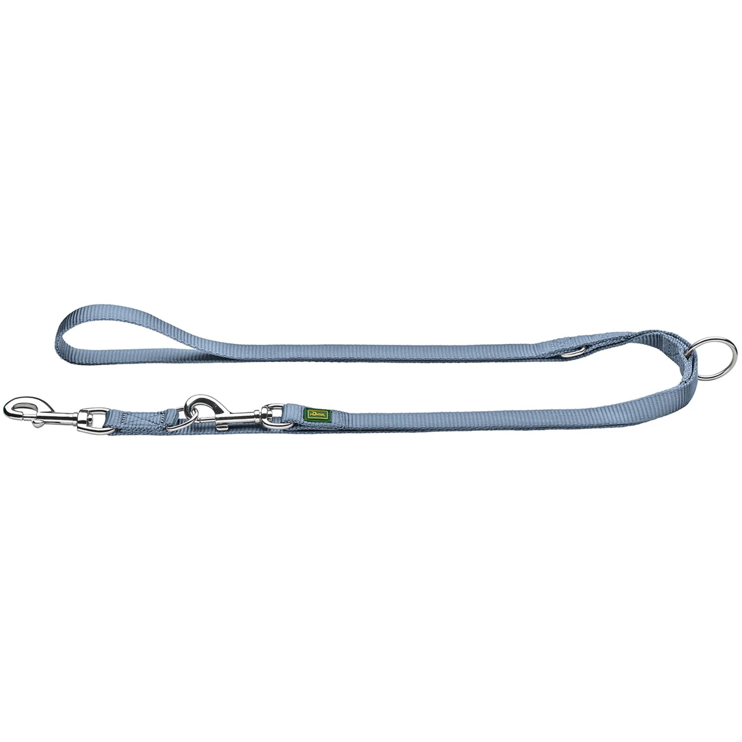 Verstellbare Hunter Führleine, rauchblau, 2 m lang, aus robustem Nylon.