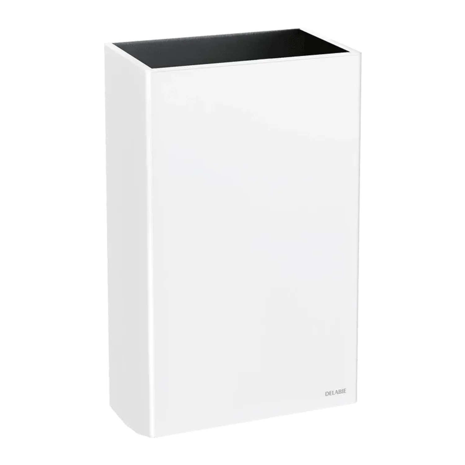 Delabie Wand-Abfallbehälter rechteckig 20, Edelstahl weiß