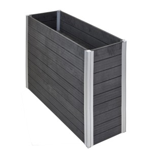 TRUTZHOLM Pflanzkasten Lang in Holzoptik, Hochbeet für Garten, Terrasse oder Balkon.