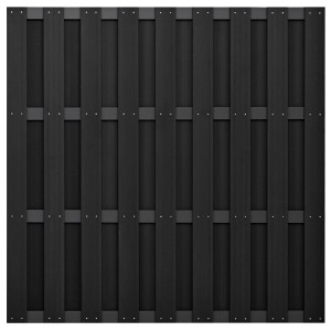 GartenLand WPC Bretterzaun Relax, 180x180 cm, Anthrazit mit Aluminium-Querriegeln. Sichtschutz für Garten.