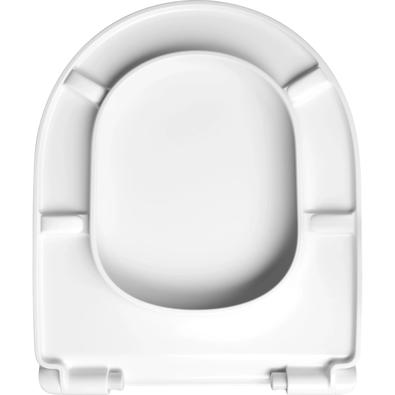 Weißer baliv WC-Sitz Sunderland aus Duroplast mit Absenkautomatik, D-Form.