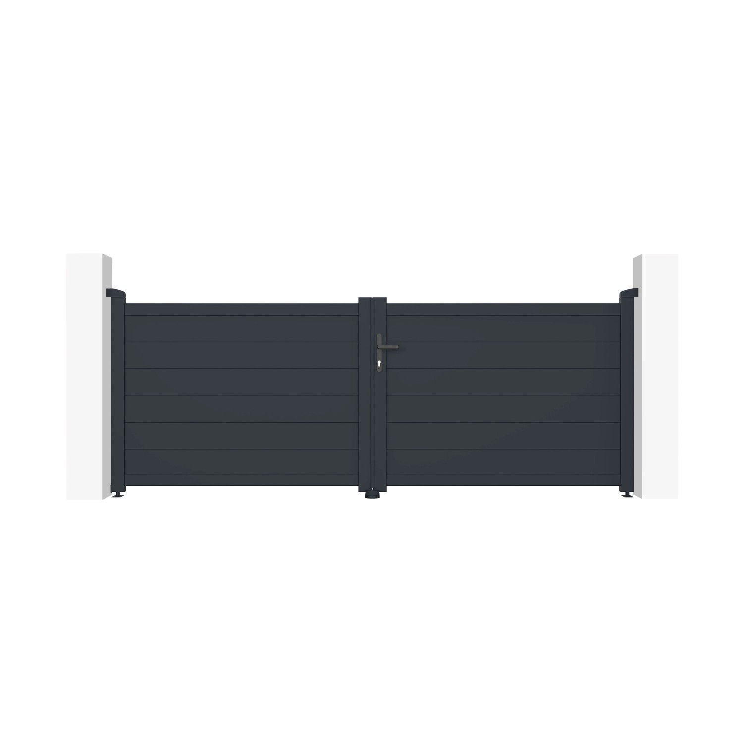 Casanoov Flügeltor 3M Eiger H 115Cm & 2 Pfosten H 166Cm Aluminium Grau günstig online kaufen