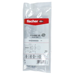 Fischer Dübel S 14 ROE 135, 4 Stück im transparenten Kunststoffbeutel.