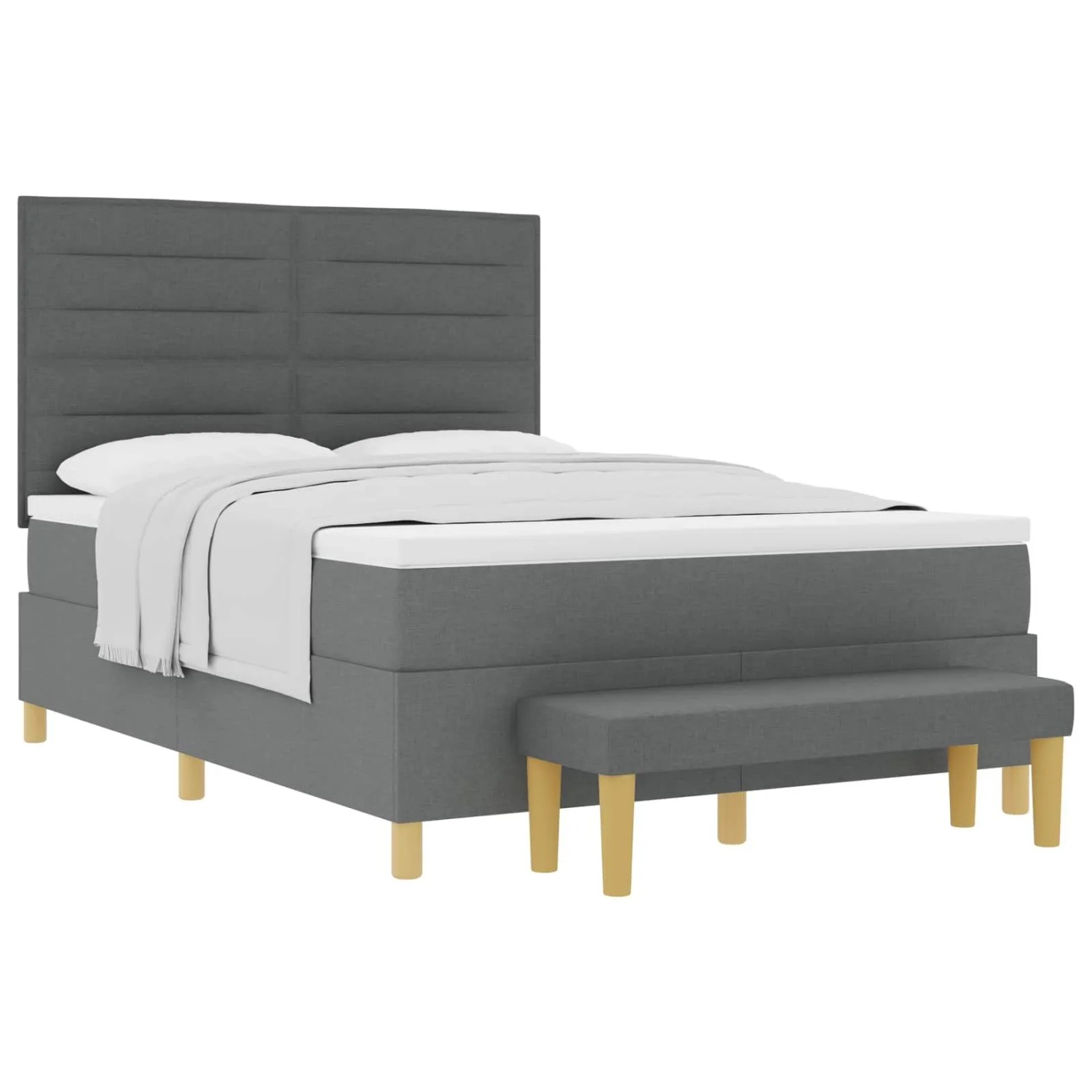 vidaXL Boxspringbett mit Matratze Dunkelgrau 160 x 200 cm Stoff 3344234 günstig online kaufen