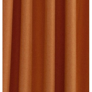 Blickdichter, orangefarbener Fenstervorhang Hubsi Ziegel mit verdeckten Schlaufen.