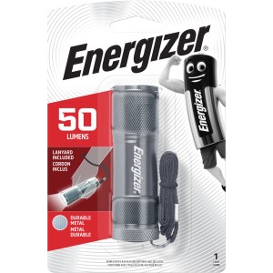 Energizer Metall Taschenlampe mit Trageschlaufe, 3 AAA Batterien inklusive.