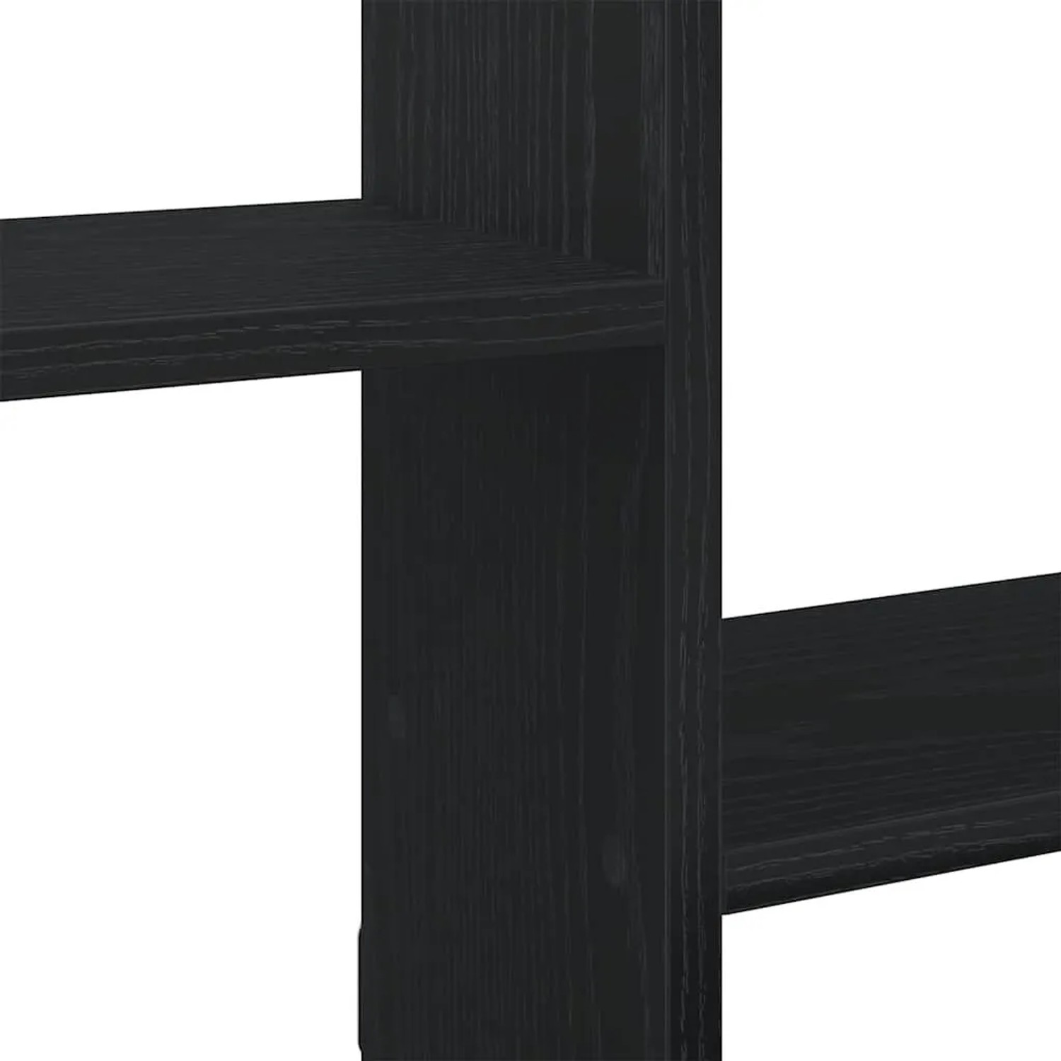 Schwarzes vidaXL Würfelregal mit 5 Fächern aus Holzwerkstoff.
