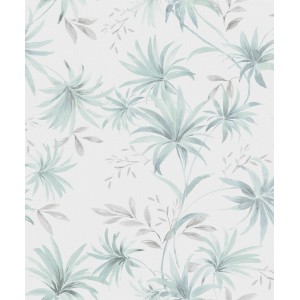 Sanders & Sanders Tapete Blätter Grautürkis 53 cm x 10 m