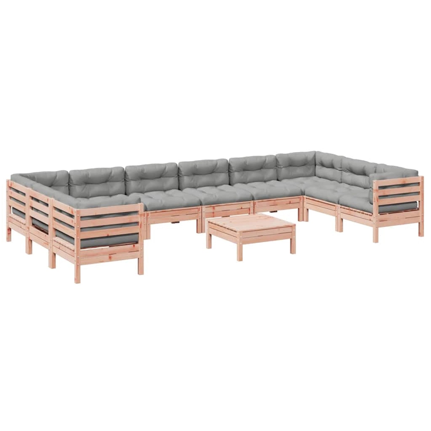 vidaXL 11-Tlg Garten-Sofagarnitur mit Kissen Massivholz Douglasie 3299649 günstig online kaufen
