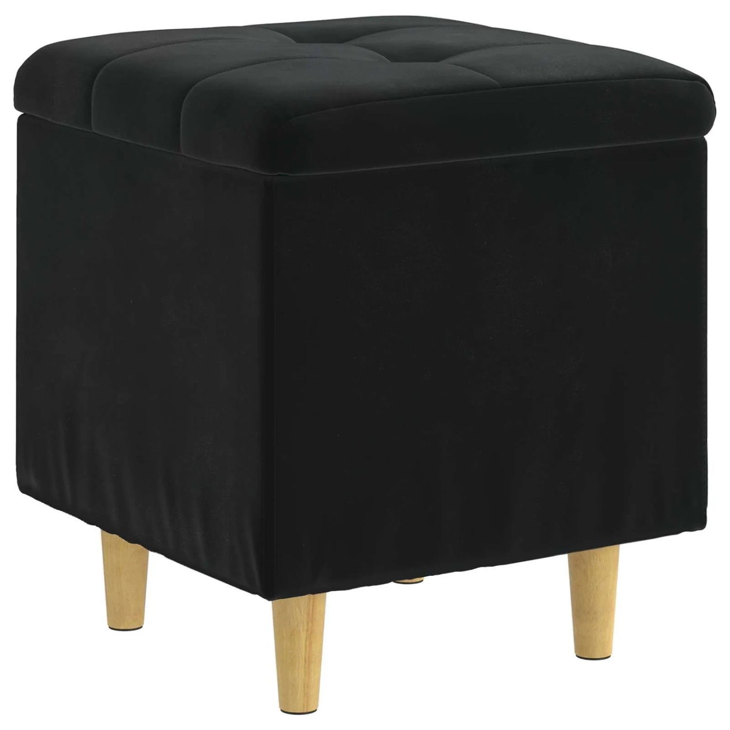 vidaXL Aufbewahrungsottomane mit Kissen Schwarz 40 x 40 x 45 cm Samt 876814