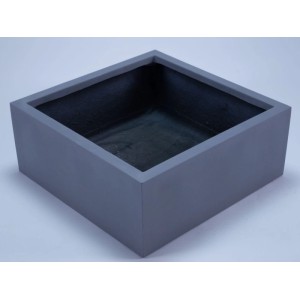 Elegant Einrichten Pflanzkübel Fiberglas Niedrige Quadratisch 60x60x30cm Grau