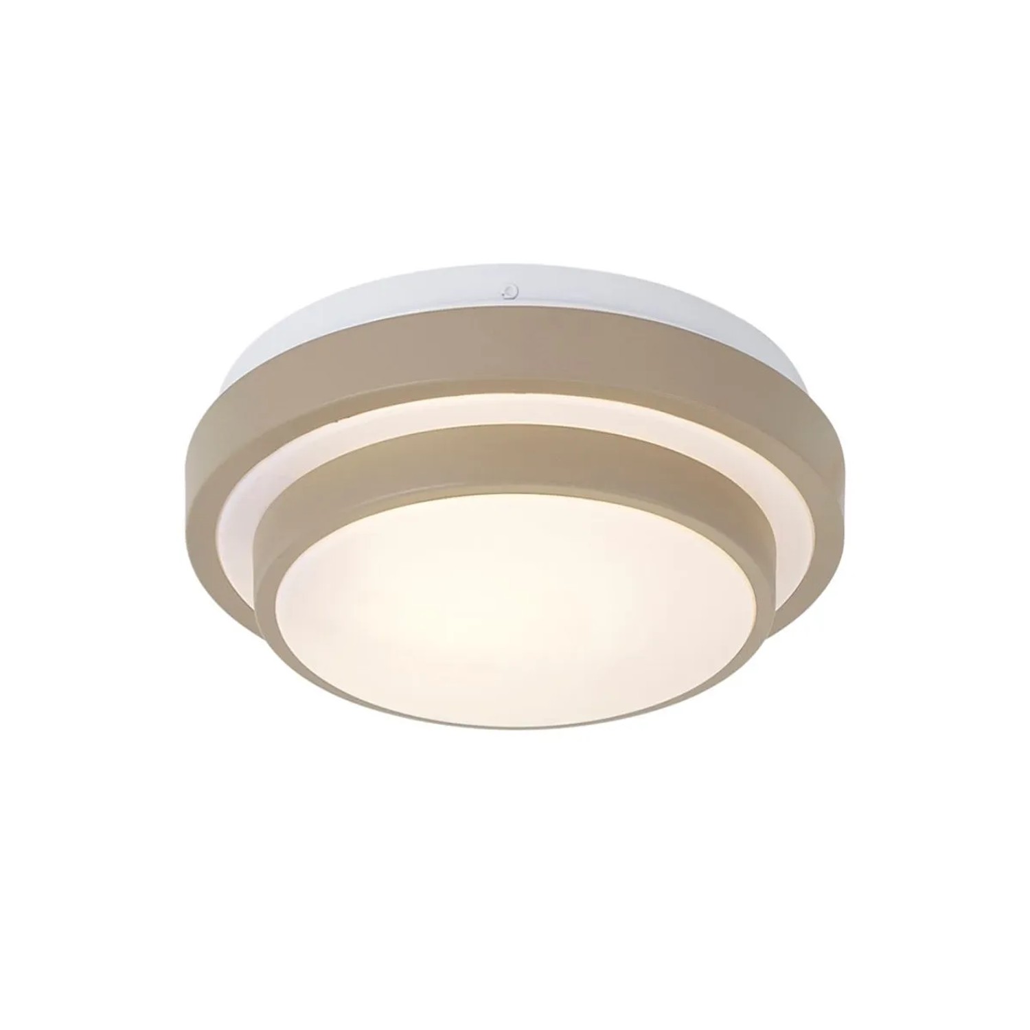 QAZQA Moderne Deckenleuchte Taupe mit Weiß 25cm IP44 Walden
