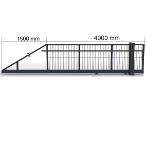 Elektrisches Schiebetor, links öffnend, anthrazit, 400x80 cm. Gartentor für platzsparende Einfahrten.