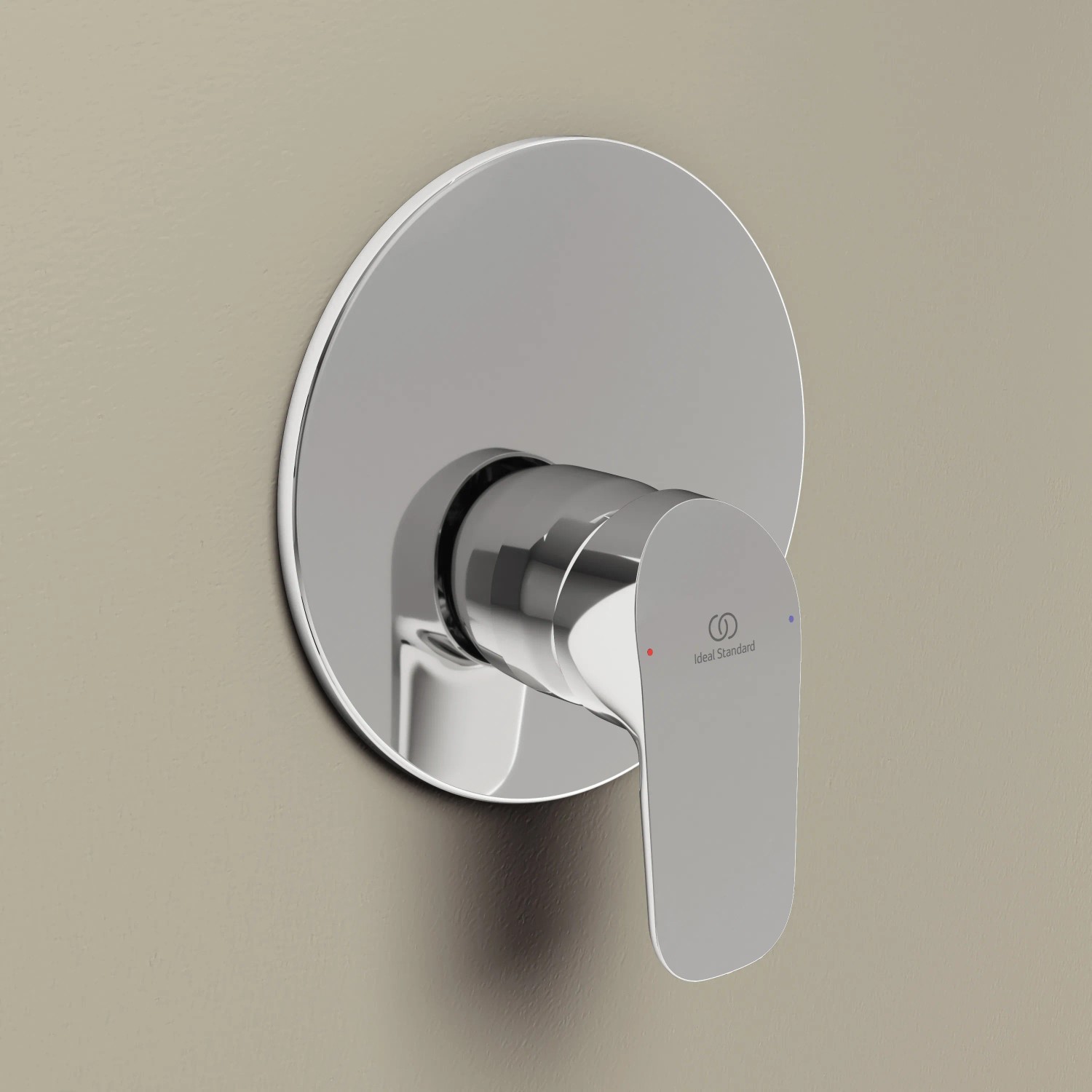 Ideal Standard Ceraflex Unterputz Brausearmatur in Chrom, Aufputz-Rosette.