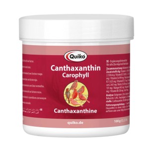 Quiko Canthaxanthin Ergänzungsfutter für Ziervögel mit Rotfaktor, 100g Dose.