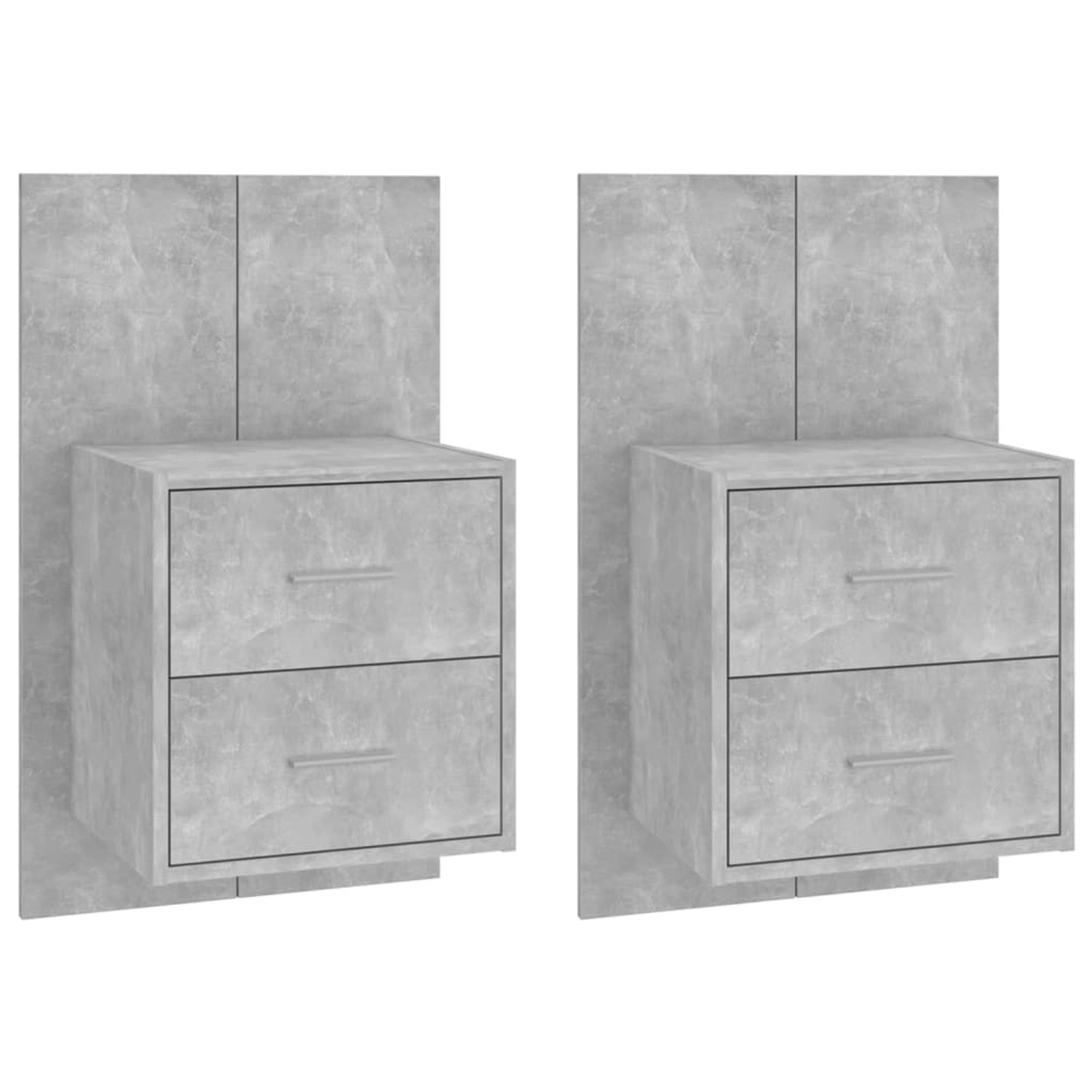 vidaXL Wand-Nachttische 2 Stk Betongrau Holzwerkstoff Modell 2 günstig online kaufen