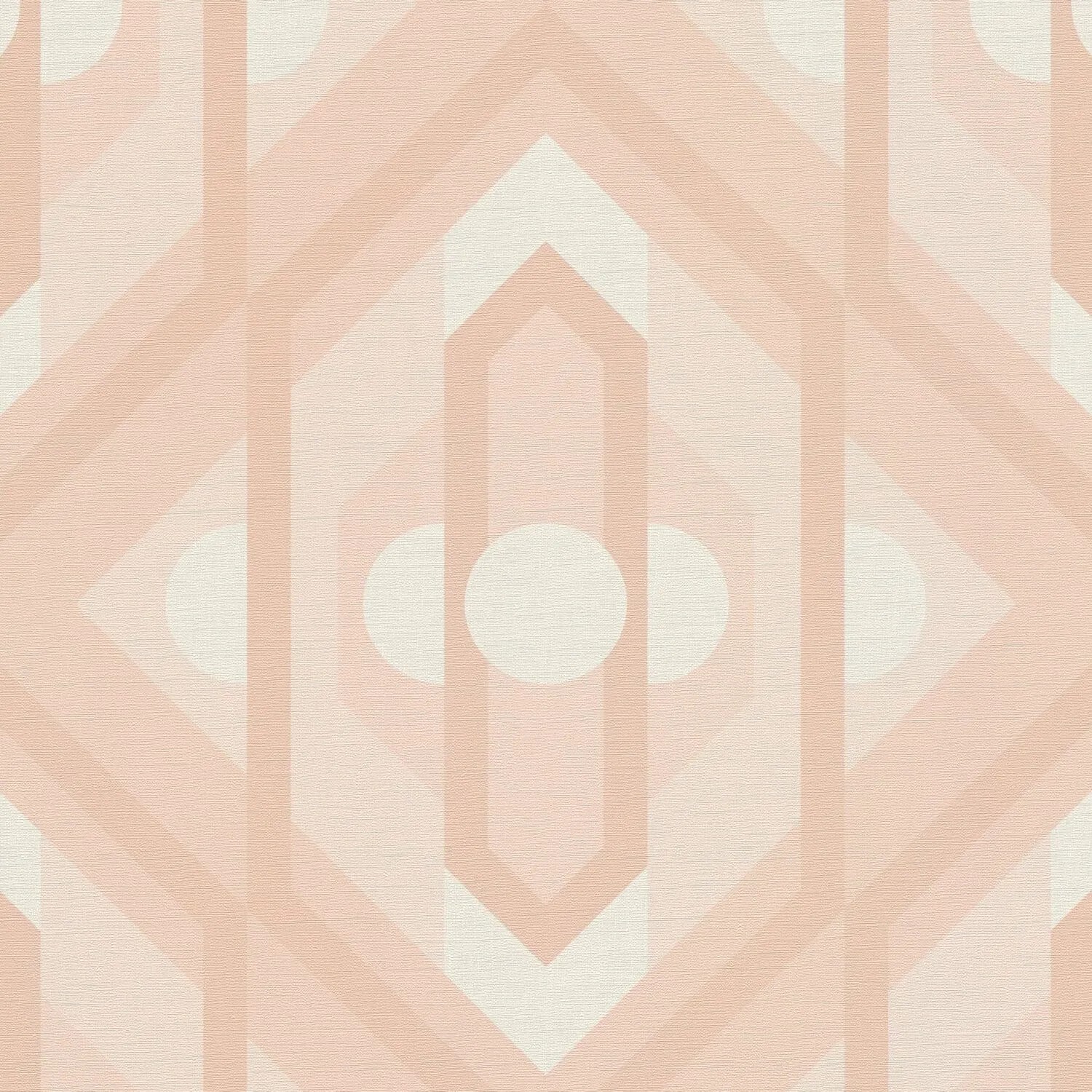 PROFHOME 395315-GU Retro Tapete Geometrisch Matt Beige Creme-Weiß 0,53 m x 8,50 m 4,50 m2