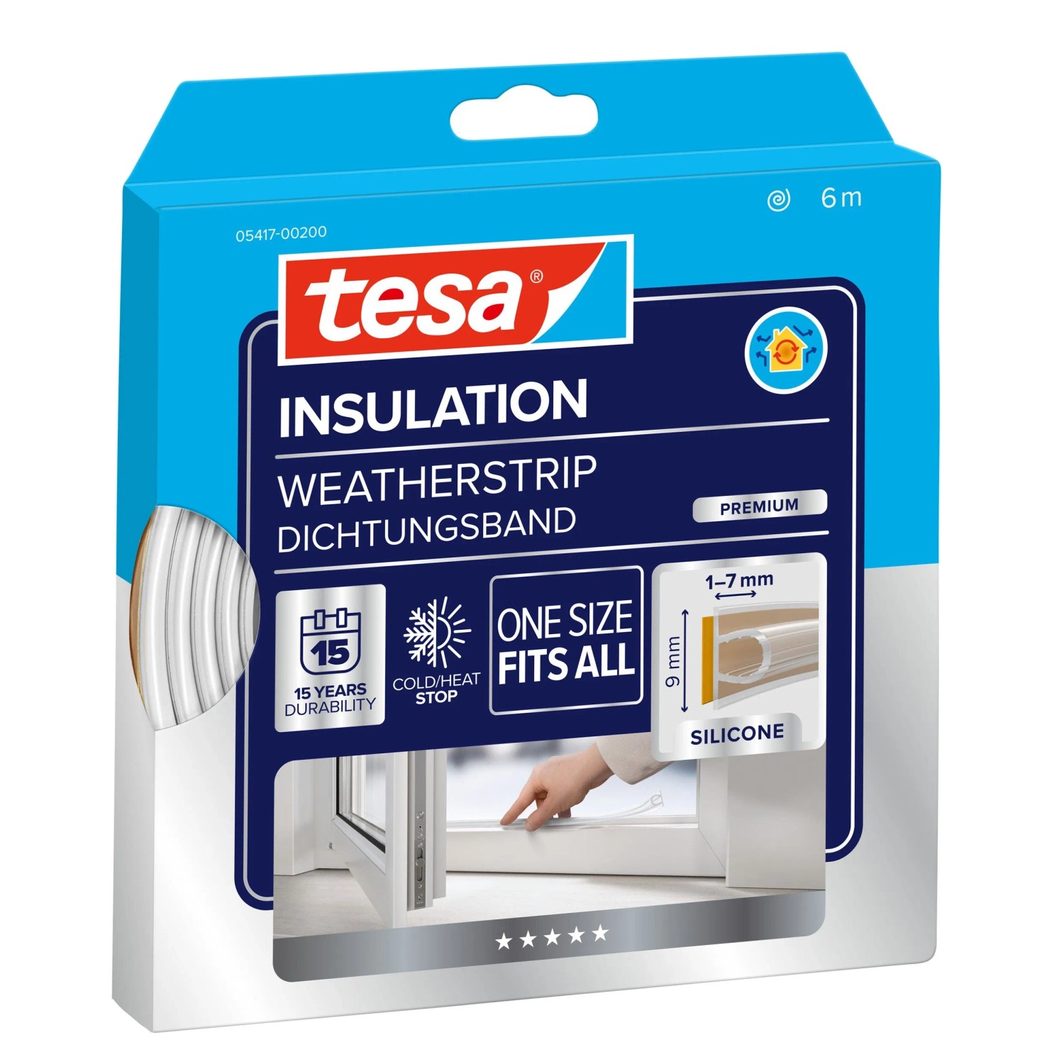 tesa® Insulation Premium Dichtungsband Silikon Transparent 6 m