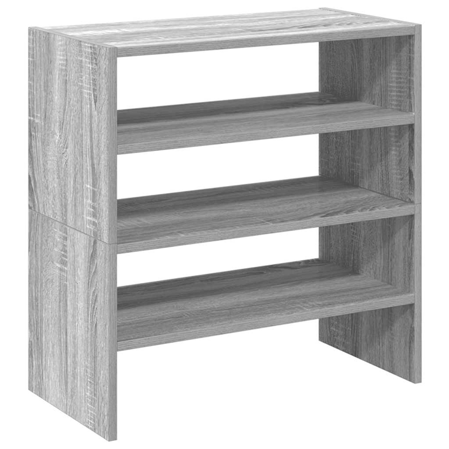 vidaXL Schuhregale 2 Stk Stapelbar Grau Sonoma 60x30x30,5 cm 858868