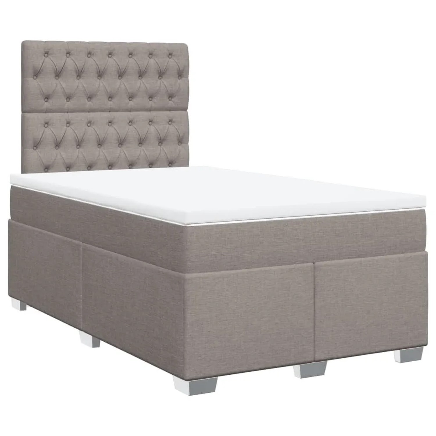 vidaXL Boxspringbett mit Matratze Taupe 120x190 cm Stoff 3290438