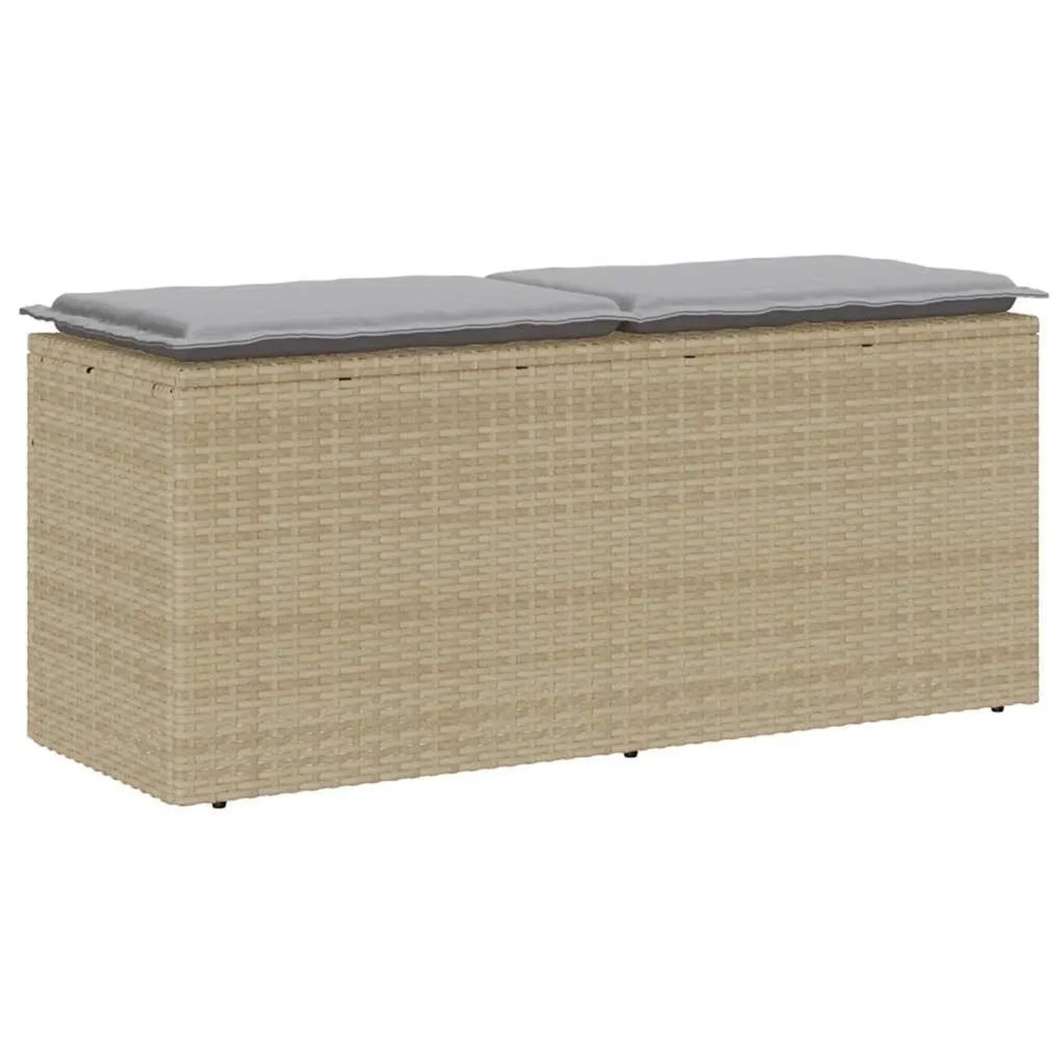 Furnicato Gartenbank Mit Kissen Beige 110x40x44 Cm Poly Rattan