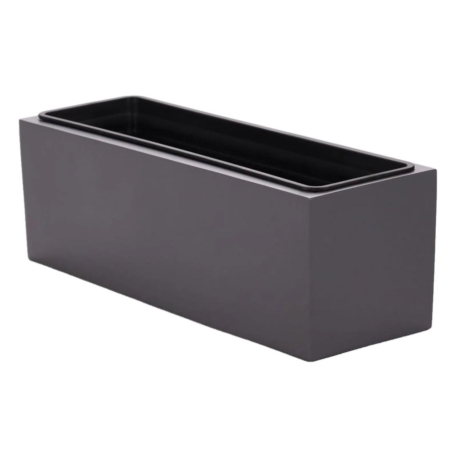 Elegant Einrichten Pflanzkübel Fiberglas Rechteckig 61x21x20cm Anthrazit-Metallic