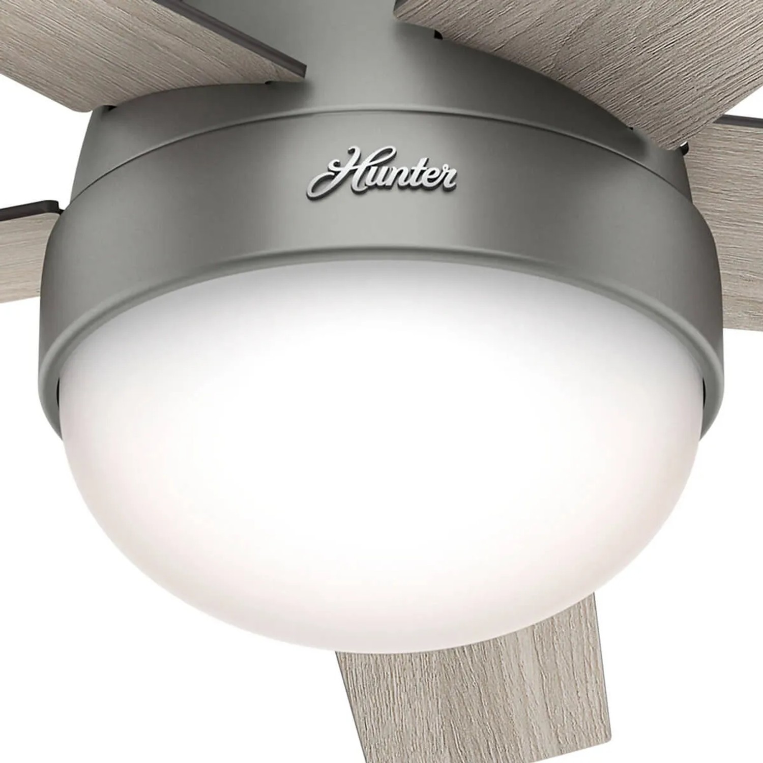 HUNTER FANS Deckenventilator Stile Silber, 117 cm, mit Lampe und Fernbedienung.