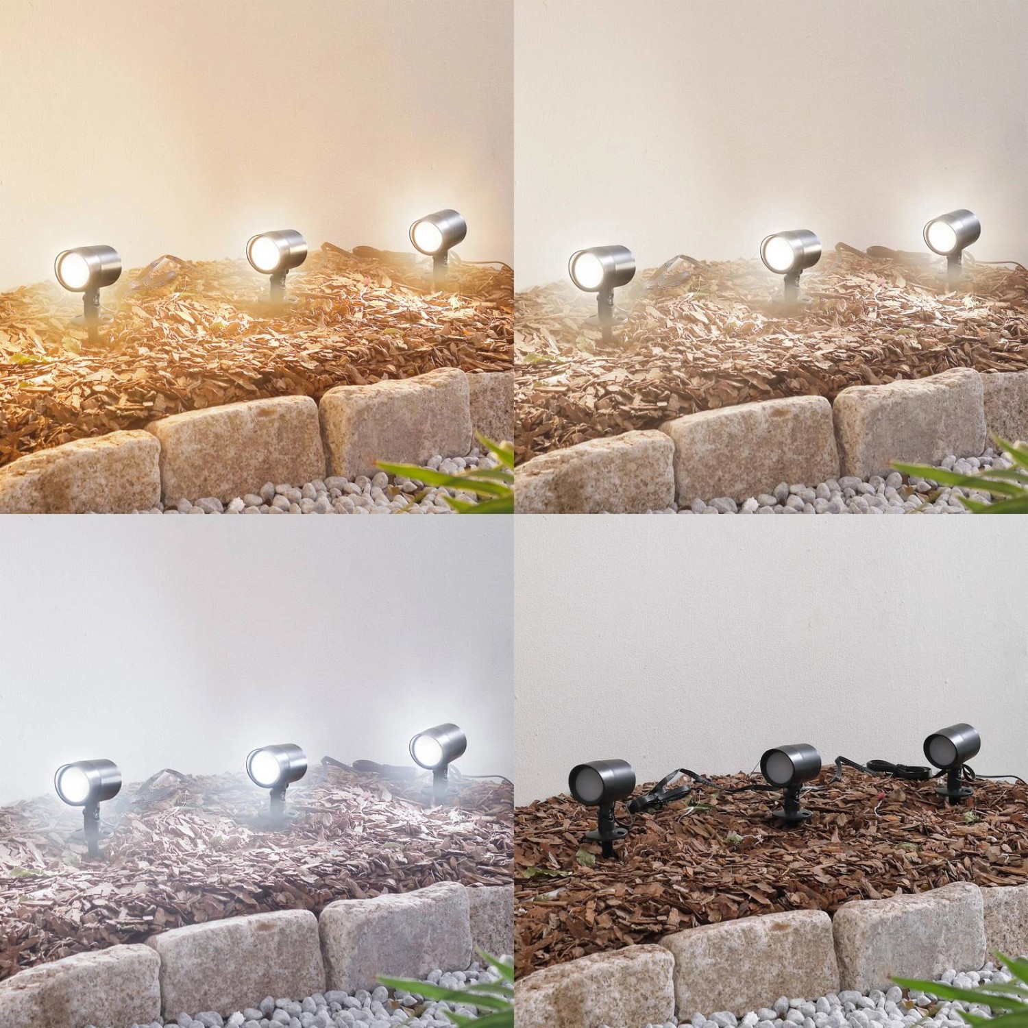 Lindby 3er Set LED Smart Home Wegbeleuchtung Garten Nycta 10020192 Dimmbar Modern in Schwarz 3-flammig_4