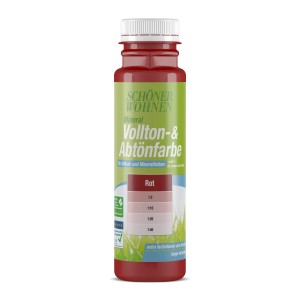 Schöner Wohnen Mineral Abtönfarbe Rot, matte Farbe im 250ml Behälter.