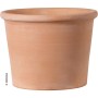 Weißer Deroma Pflanztopf Zylinder Bordato, 43 cm, aus Terrakotta für den Garten.