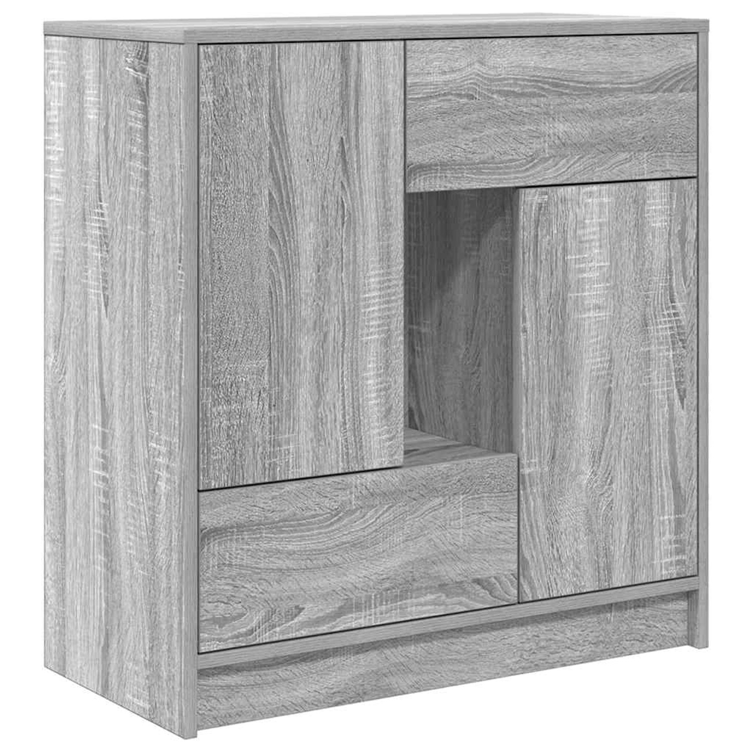 vidaXL Sideboard mit Schubladen und Türen Grau Sonoma 70,5x34x74,5 cm 861846
