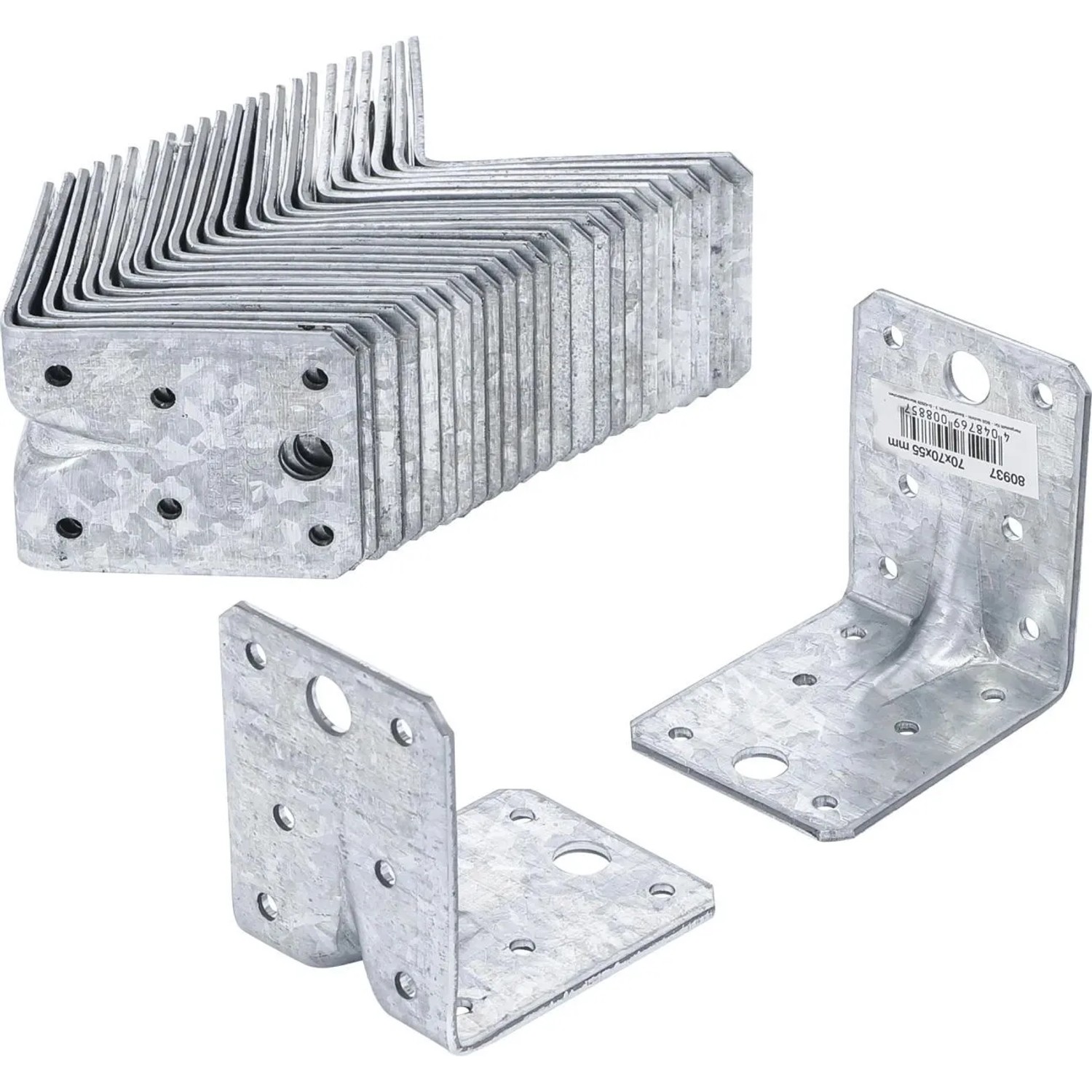 Westfalia Winkelverbinder mit Sicke Verzinkt 70 X 70 X 55 mm 25 StÜCk