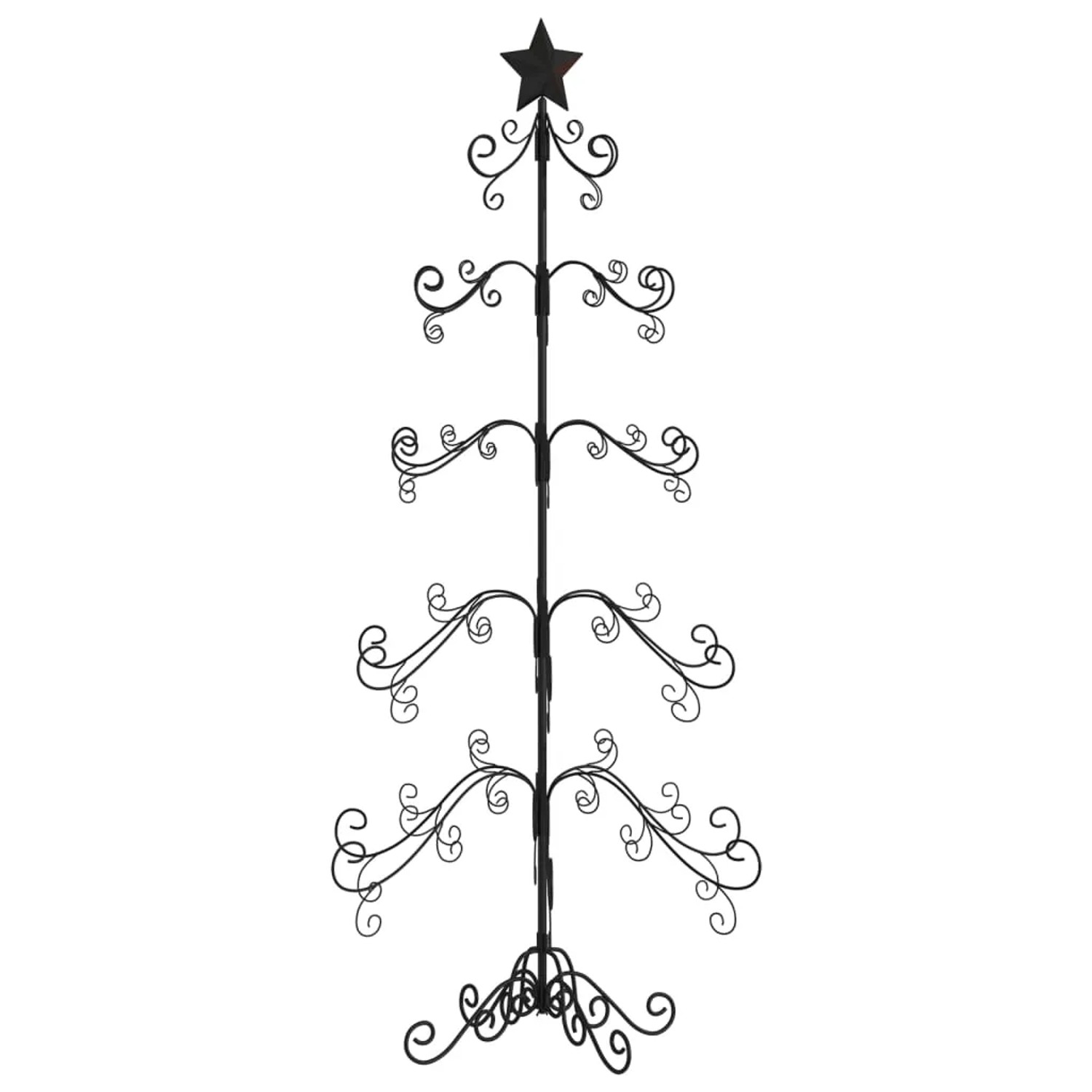 vidaXL Metall-Weihnachtsbaum für Dekorationen Schwarz 150 cm