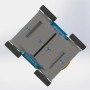 Steinbach Poolrunner Battery + Poolroboter, Unteransicht mit Rädern und Düsen.