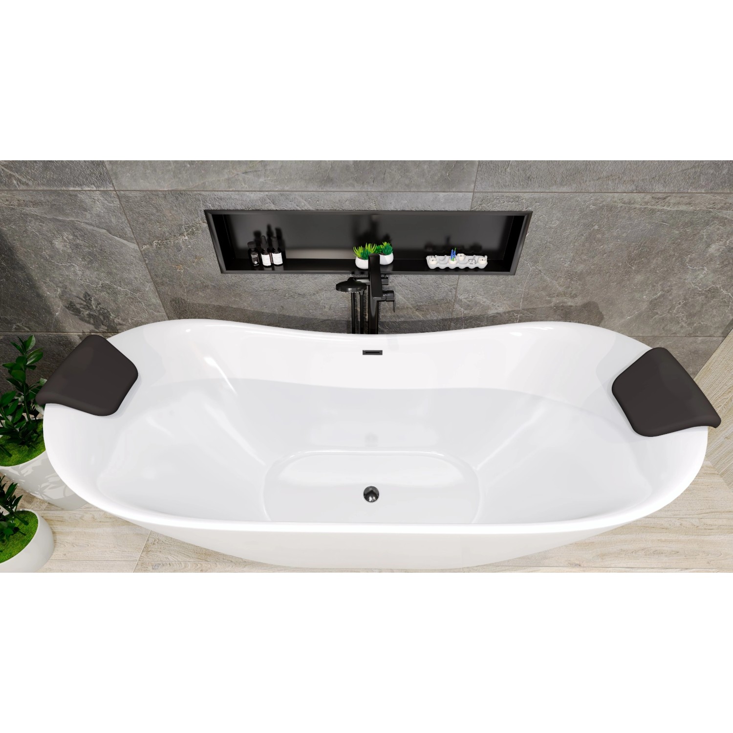 Bad Land Freistehende Badewanne IVAR 180x80 + Ablauf_8